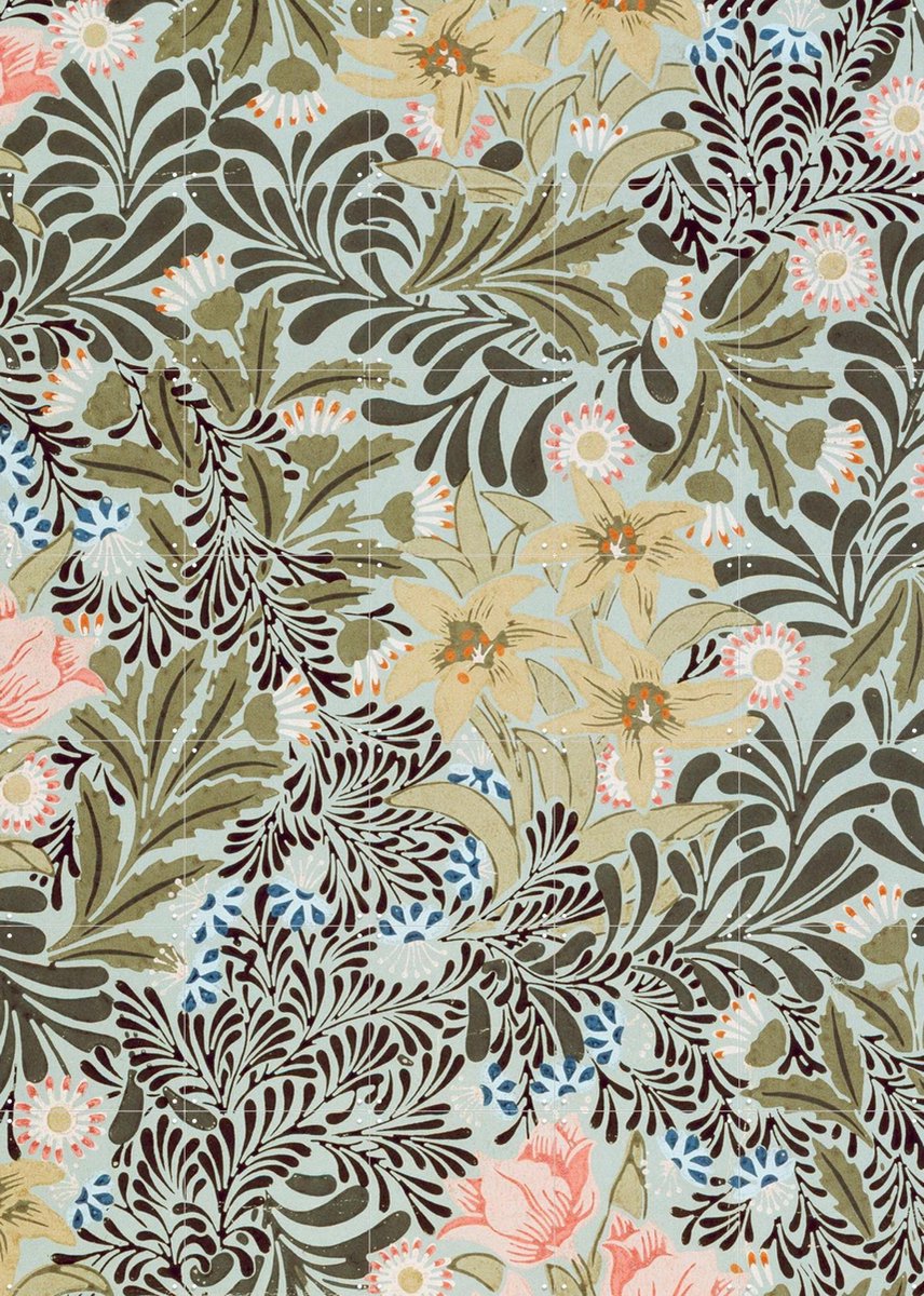 IXXI Bower, William Morris & Victoria and Albert Museum - 100 x 140 cm - Gratis ophangtool - Grote wanddecoratie en posters - Vintage, Ornamenteel