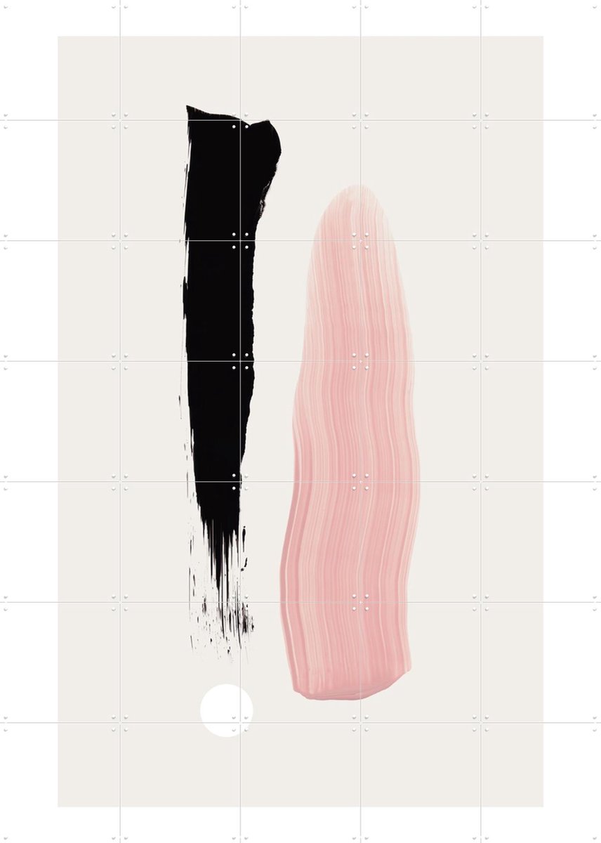 IXXI First Touch, uplusmestudio & Various - 100 x 140 cm - Gratis ophangtool - Grote wanddecoratie en posters - Abstract, Kwaststreken, Minimalisme