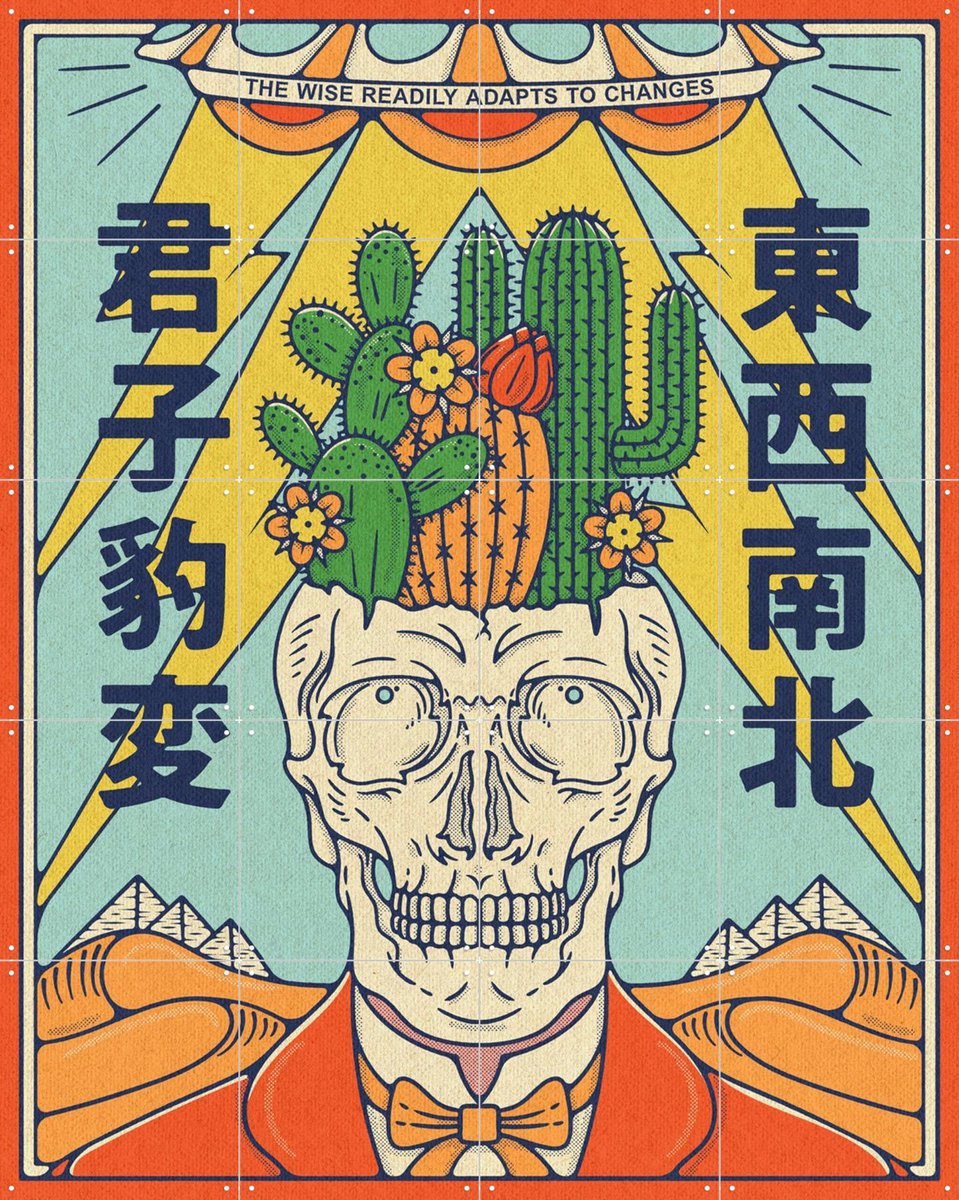 IXXI The Great Outdoors Adventure - Cactus, Ryan Ragnini - 80 x 100 cm - Gratis ophangtool - Grote wanddecoratie en posters - Pop art, Speels