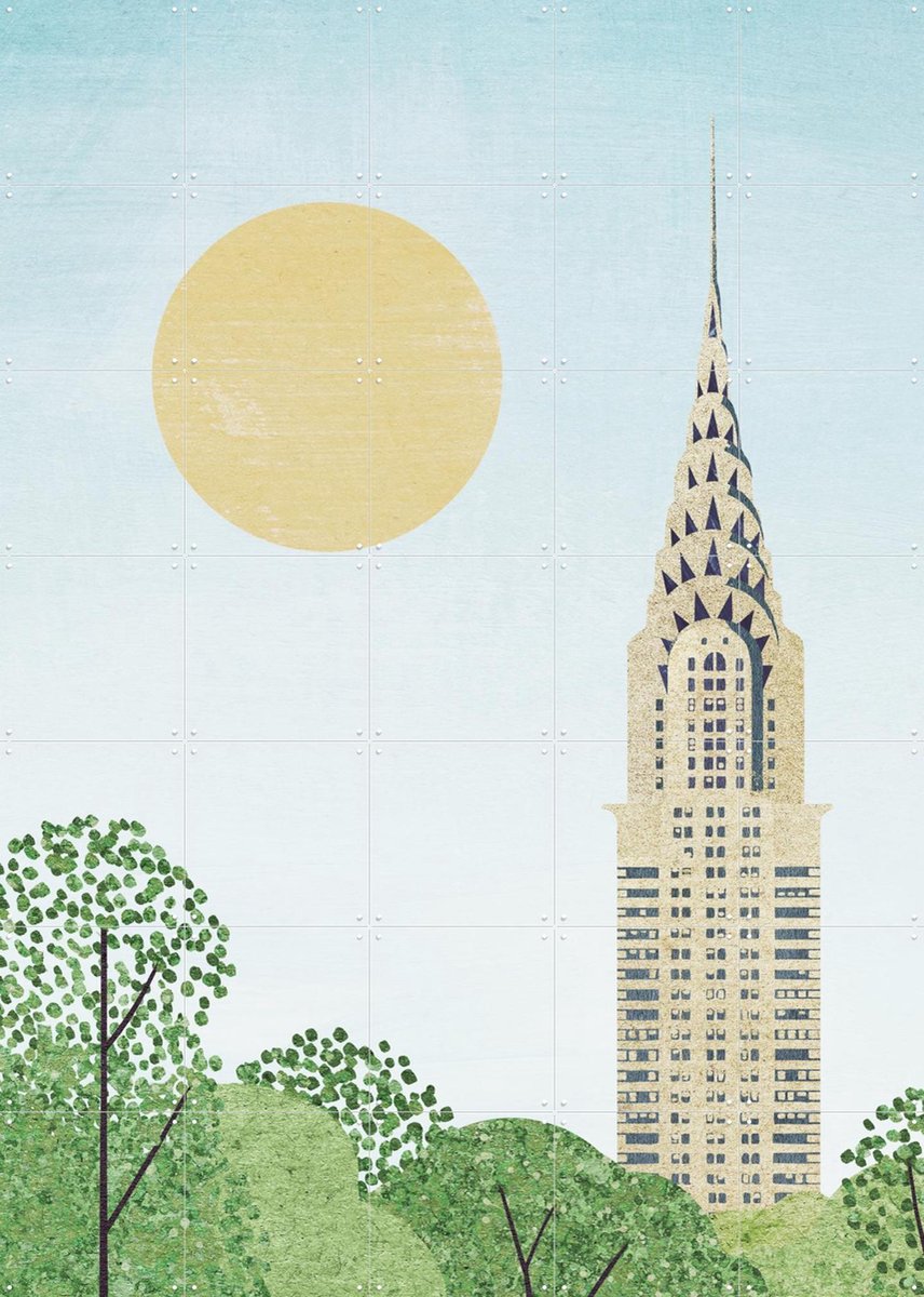 IXXI Summer in New York, Henry Rivers - 100 x 140 cm - Gratis ophangtool - Grote wanddecoratie en posters - Vintage, Geometrische Kunst, Illustraties