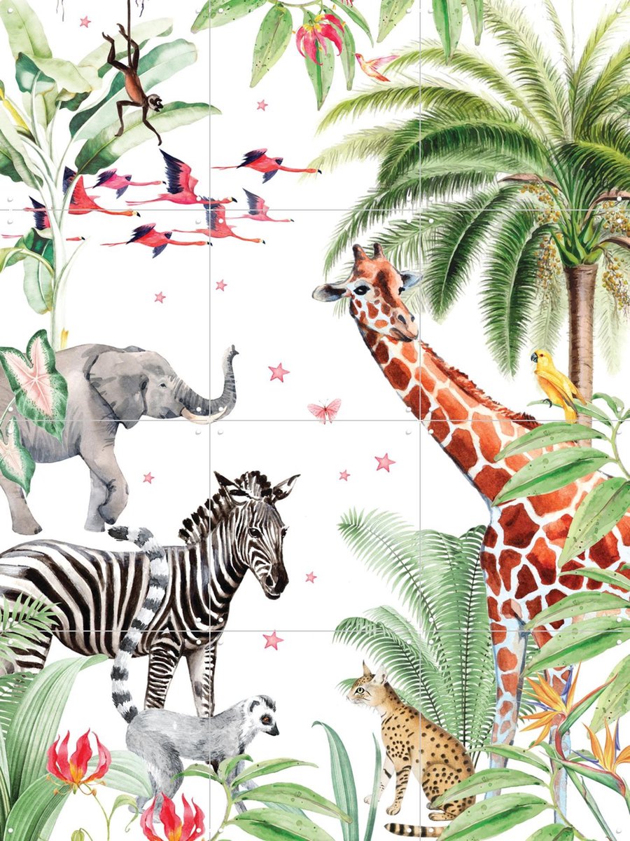 IXXI Yuki, Creative Lab Amsterdam - 60 x 80 cm - Gratis ophangtool - Grote wanddecoratie en posters - Aquarel, Illustraties, Speels, Woonkamer