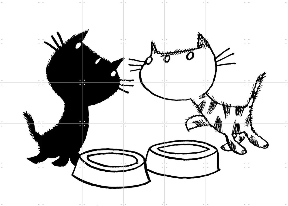 IXXI Pim & Pom 13, Fiep Westendorp - 140 x 100 cm - Gratis ophangtool - Grote wanddecoratie en posters - Speels, Illustraties, Line art, Cartoonesk