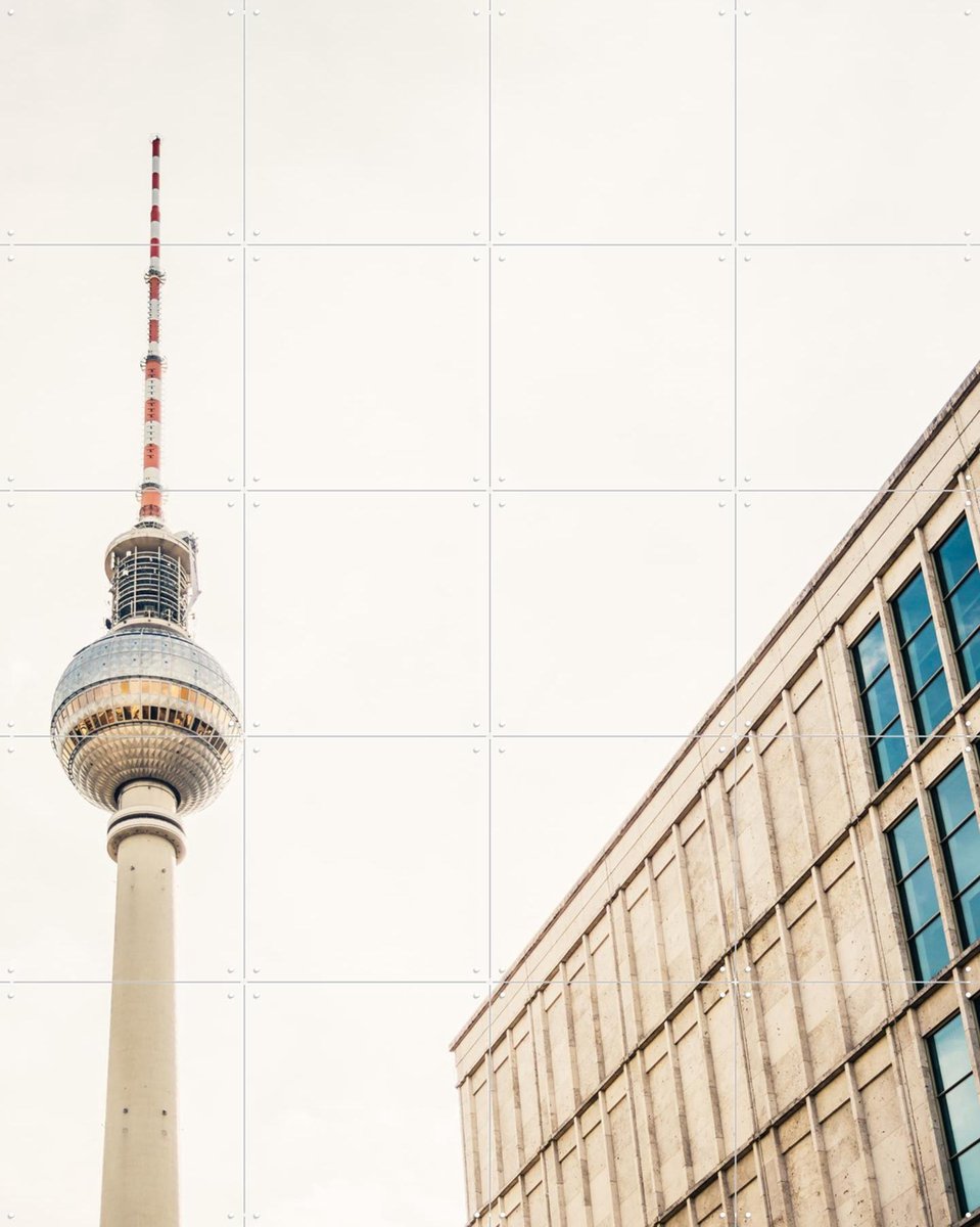 IXXI Fernsehturm Berlin, Pati Photography - 80 x 100 cm - Gratis ophangtool - Grote wanddecoratie en posters - Fotografie, Woonkamer, Mancave