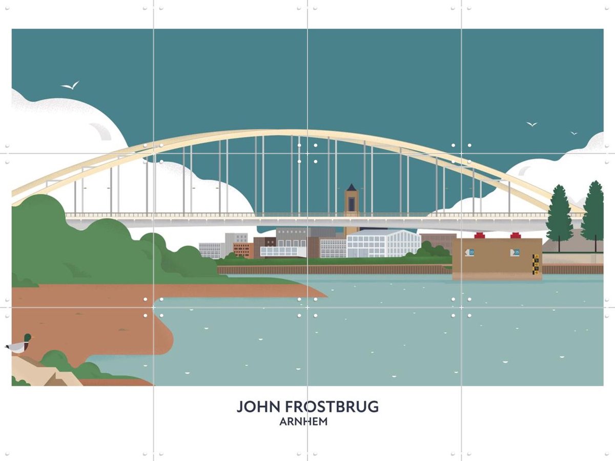 IXXI John Frostbrug, Studio Kars + Boom & Design Podium Nijmegen - 80 x 60 cm - Gratis ophangtool - Grote wanddecoratie en posters - Grafisch Ontwerp