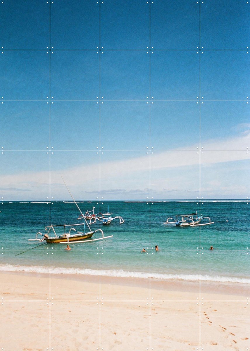 IXXI Nusa Dua, We Like Bali - 100 x 140 cm - Gratis ophangtool - Grote wanddecoratie en posters - Fotografie, Kleurrijk, Woonkamer, Slaapkamer, Boten