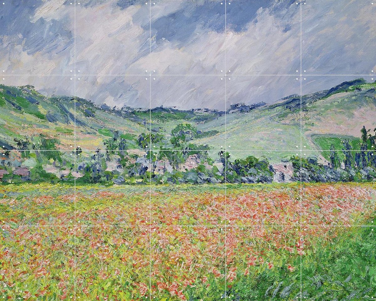 IXXI In the Poppy Field - Giverny, Claude Monet & Bridgeman Images - 100 x 80 cm - Gratis ophangtool - Grote wanddecoratie en posters -