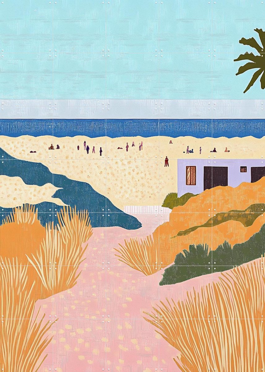 IXXI Stranddag, Artclaud - 100 x 140 cm - Gratis ophangtool - Grote wanddecoratie en posters - Speels, Illustraties, Digitale Kunst, Kleurrijk