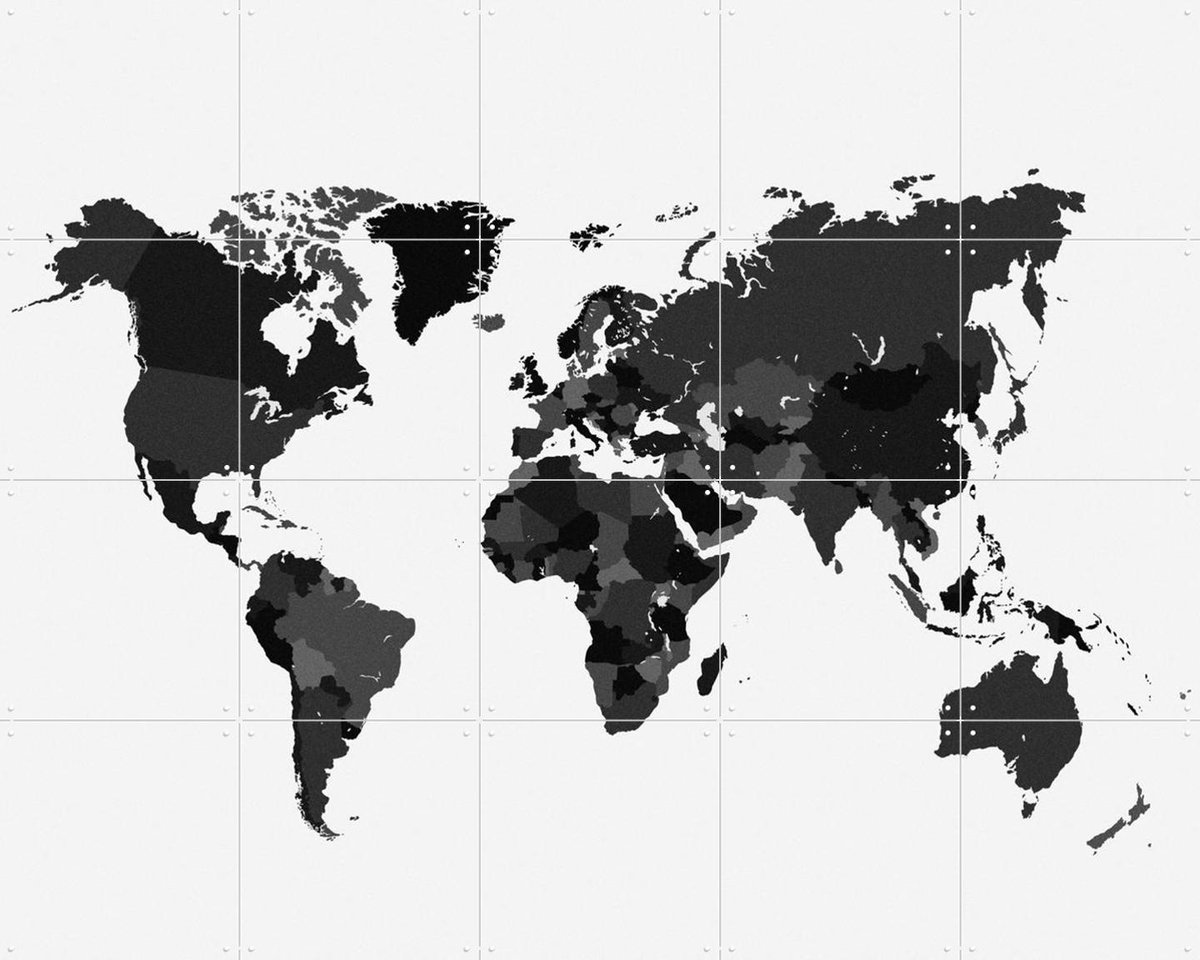IXXI World, Kunst in Kaart - 100 x 80 cm - Gratis ophangtool - Grote wanddecoratie en posters - Grafisch Ontwerp, Minimalisme, Gang, Woonkamer