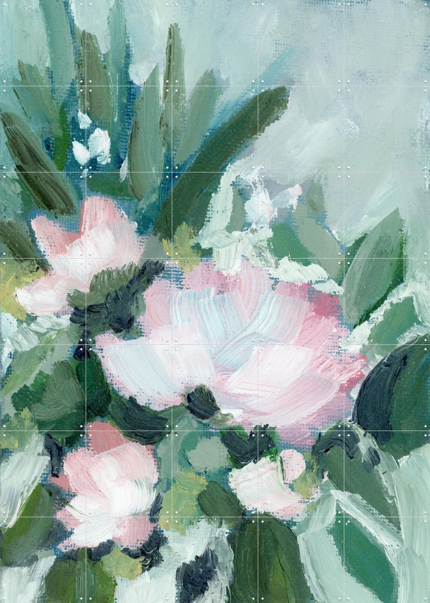 IXXI Dusky Floral, Green Barn Studio - 100 x 140 cm - Gratis ophangtool - Grote wanddecoratie en posters - Olieverf, Impressionisme, Slaapkamer