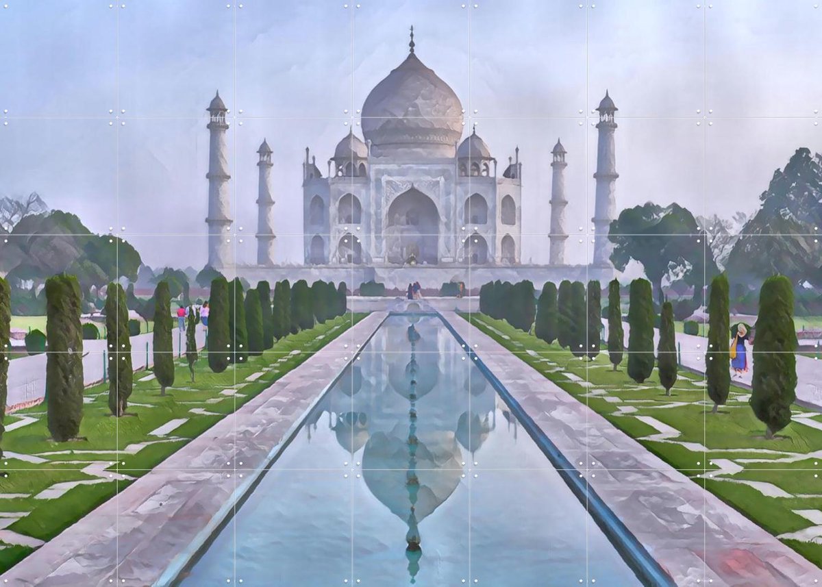 IXXI India Taj Mahal, Seaways - 140 x 100 cm - Gratis ophangtool - Grote wanddecoratie en posters - Fotografie, Gemengde Technieken, Schilderijen