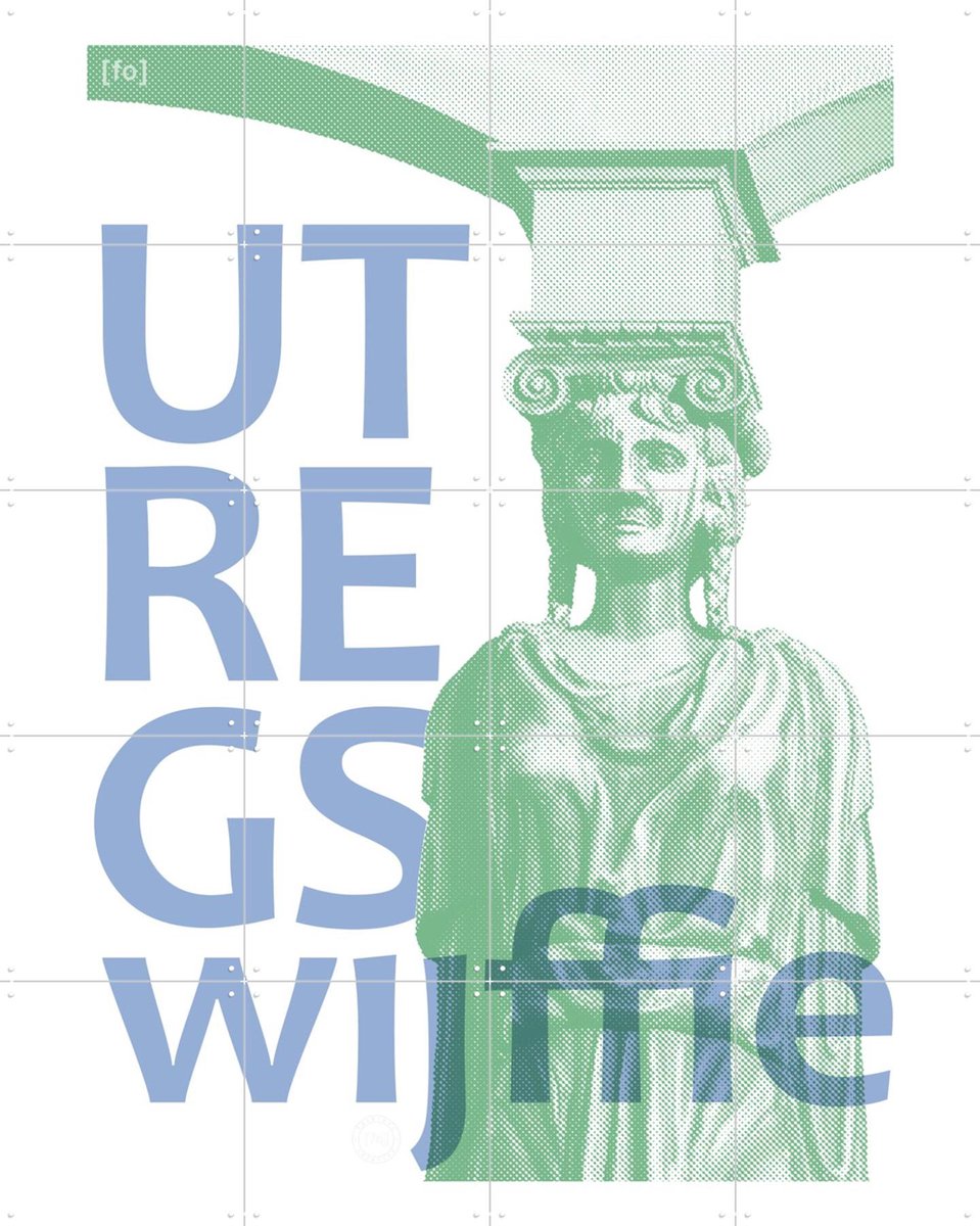 IXXI Utregs Wijffie, Fototypo - 80 x 100 cm - Gratis ophangtool - Grote wanddecoratie en posters - Typografie, Houtsnede, Grafisch Ontwerp, Woonkamer