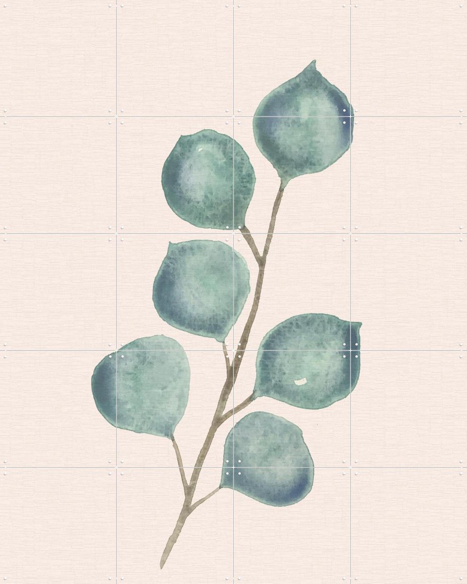 IXXI Watercolor Eucalyptus, Bloomery Decor - 80 x 100 cm - Gratis ophangtool - Grote wanddecoratie en posters - Illustraties, Aquarel, Naturalisme