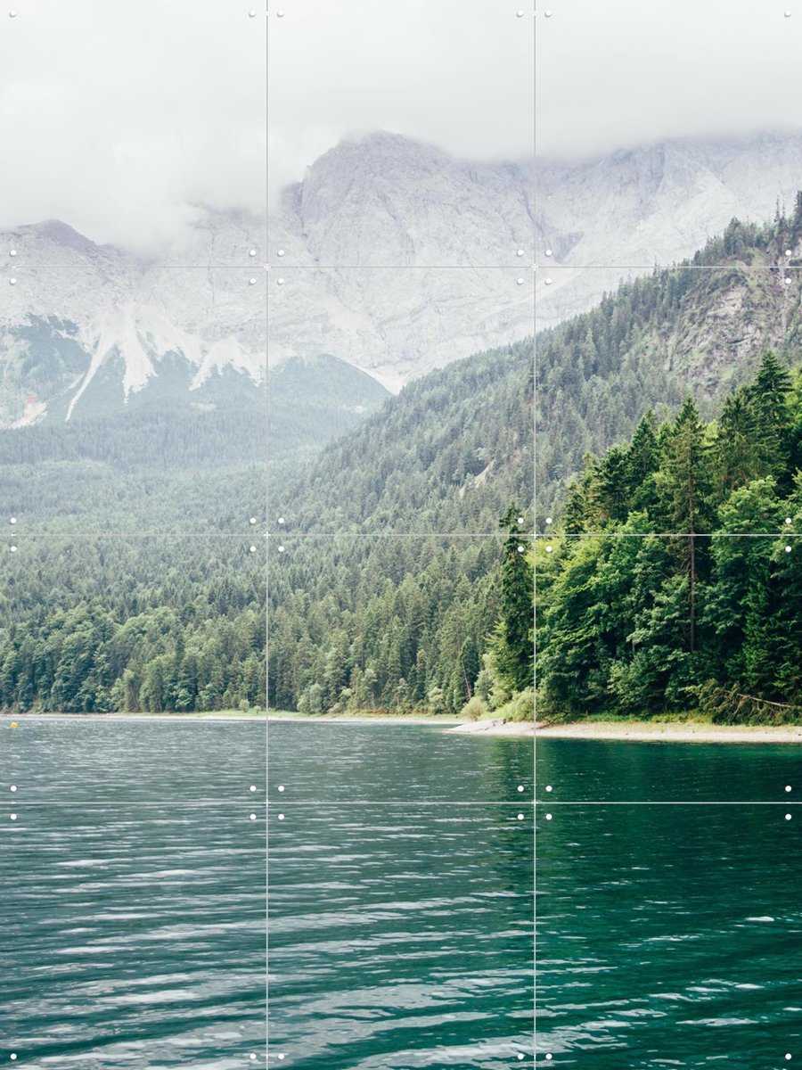 IXXI Eibsee Lake, Pati Photography - 60 x 80 cm - Gratis ophangtool - Grote wanddecoratie en posters - Fotografie, Naturalisme, Woonkamer, Slaapkamer