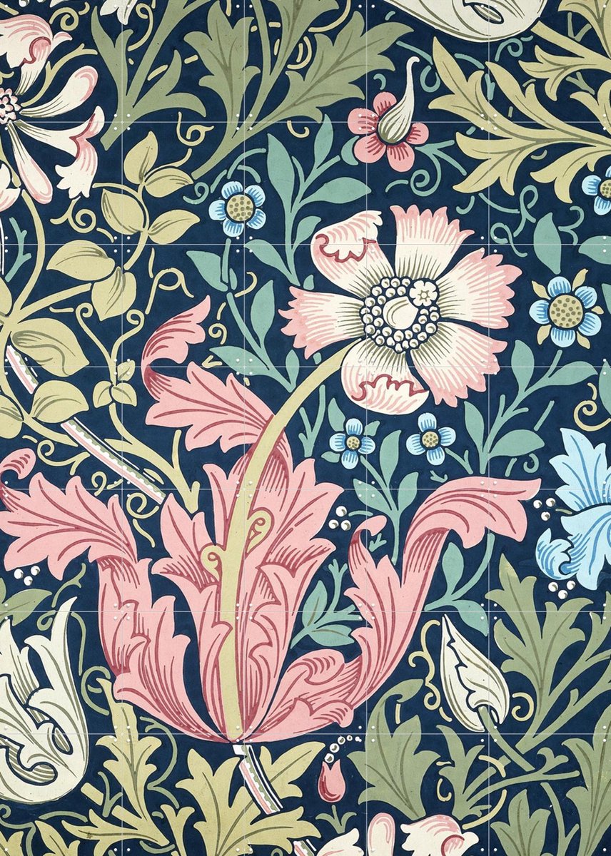 IXXI Compton, William Morris & Victoria and Albert Museum - 100 x 140 cm - Gratis ophangtool - Grote wanddecoratie en posters - Illustraties