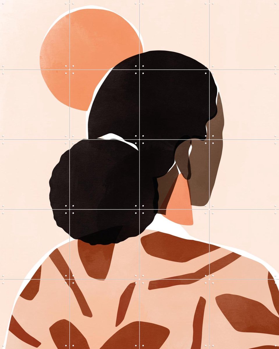 IXXI High Sun Bun, Sacrée Frangine - 80 x 100 cm - Gratis ophangtool - Grote wanddecoratie en posters - Illustraties, Slaapkamer, Woonkamer, Mensen