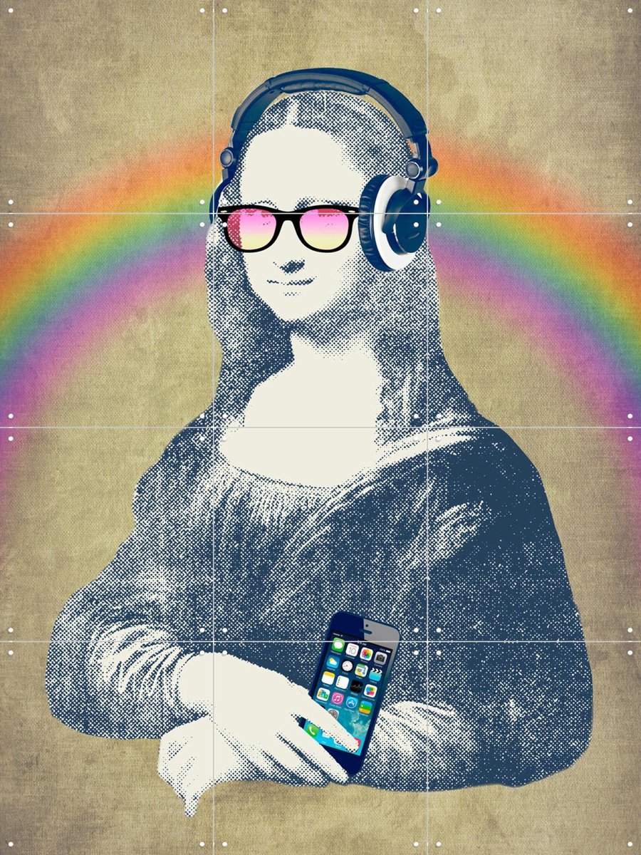 IXXI Modern Lisa, Angelo Cerantola - 60 x 80 cm - Gratis ophangtool - Grote wanddecoratie en posters - Vintage, Kleurrijk, Illustraties, Pop art