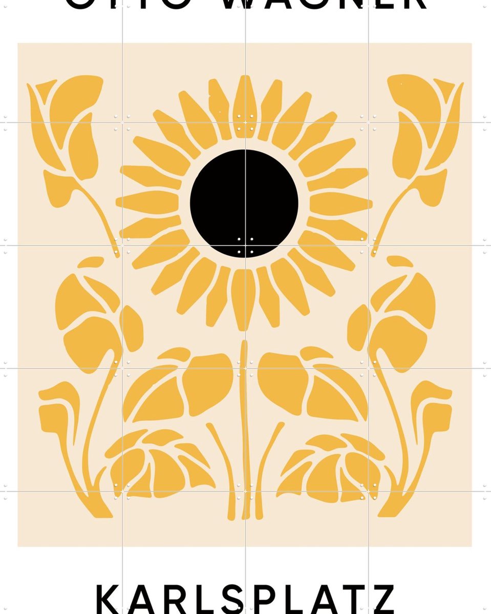 IXXI Karlsplatz Wien, Florent Bodart - 80 x 100 cm - Gratis ophangtool - Grote wanddecoratie en posters - Illustraties, Geometrische Kunst, Vintage