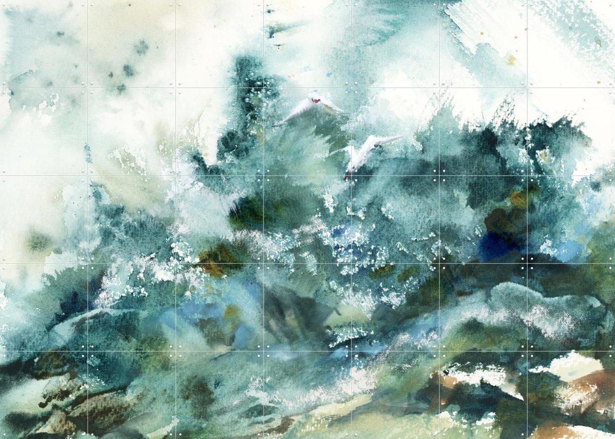 IXXI Green Landscape, Canot Stop Painting - 140 x 100 cm - Gratis ophangtool - Grote wanddecoratie en posters - Aquarel, Abstract, Impressionisme