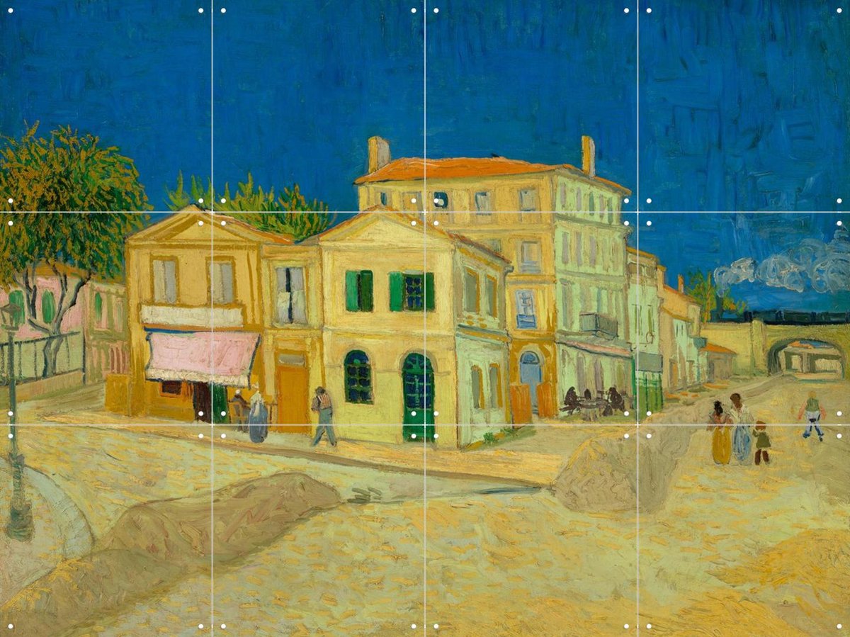 IXXI Het gele huis (1888), Vincent van Gogh (1853 - 1890) & Van Gogh Museum - 80 x 60 cm - Gratis ophangtool - Grote wanddecoratie en posters -