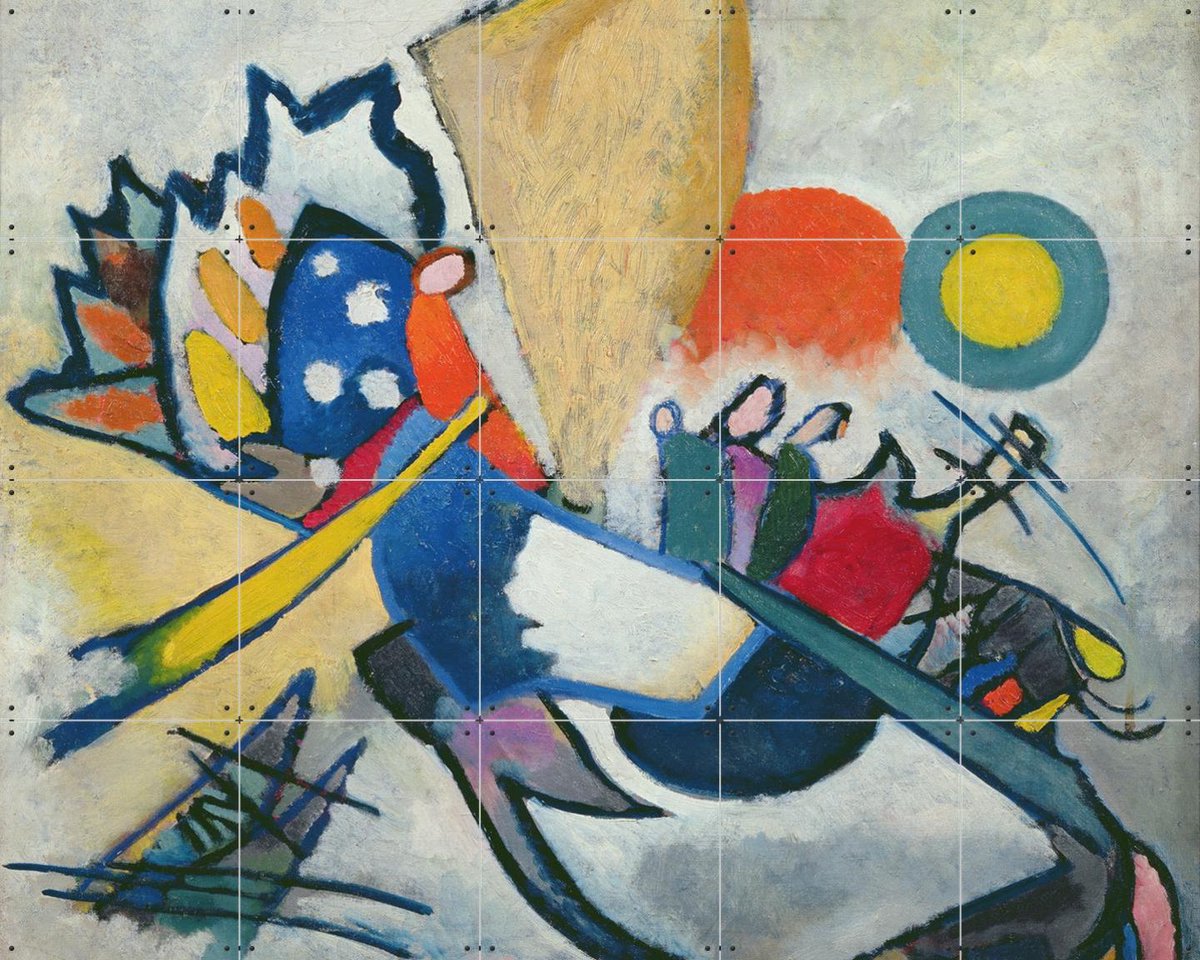 IXXI Improvisation 209, Kandinsky & Bridgeman Images - 100 x 80 cm - Gratis ophangtool - Grote wanddecoratie en posters - Klassiek, Kleurrijk