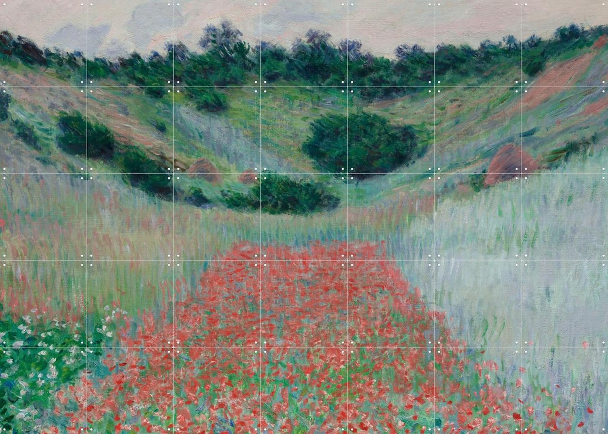 IXXI Poppy Field in a Hollow near Giverny, Claude Monet & Museum of Fine Arts Boston - 140 x 100 cm - Gratis ophangtool - Grote wanddecoratie en