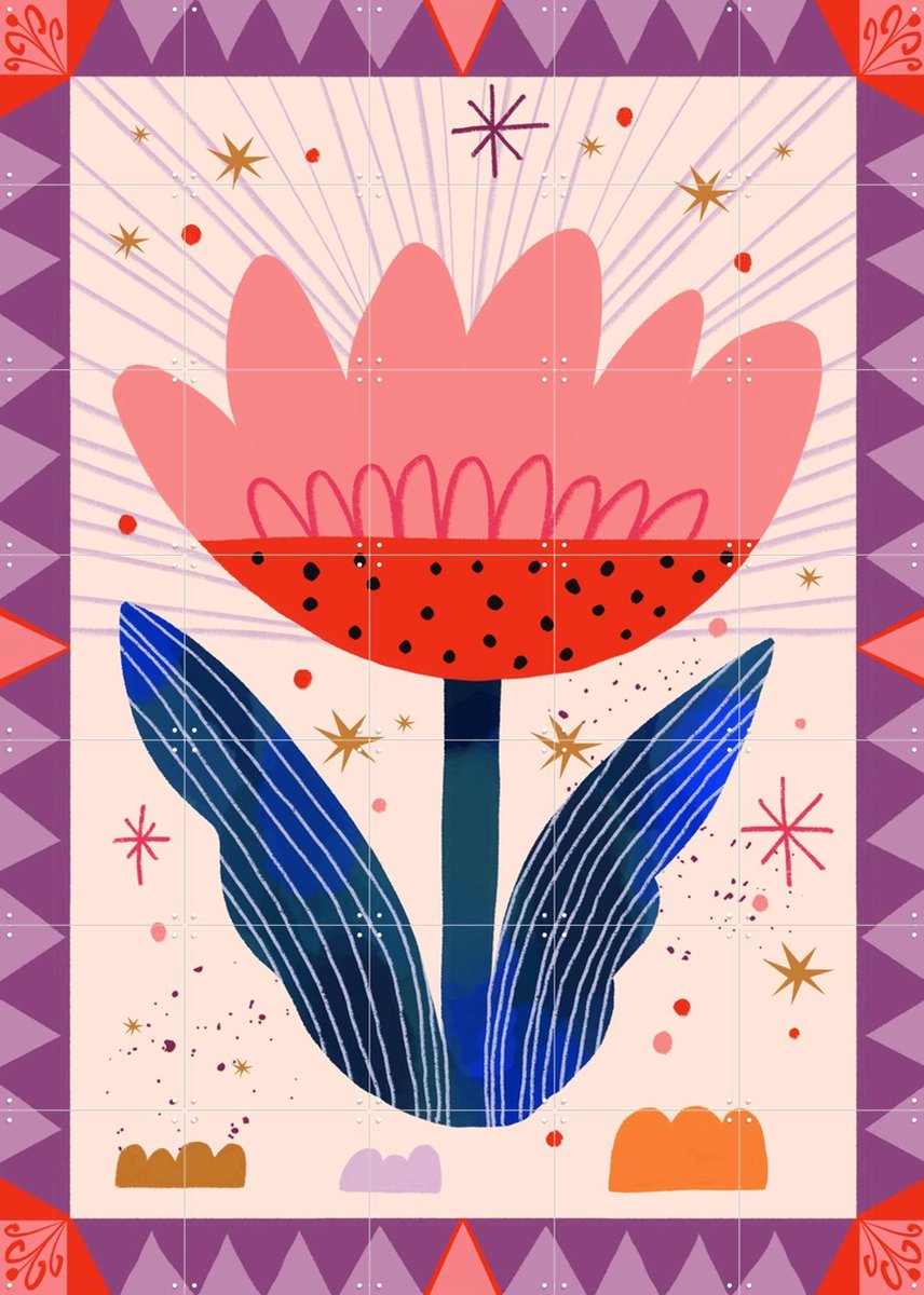 IXXI Tulp, Lena Addink - 100 x 140 cm - Gratis ophangtool - Grote wanddecoratie en posters - Geometrische Kunst, Grafisch Ontwerp, Abstract