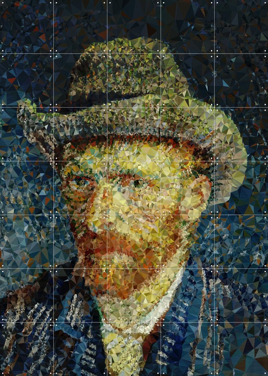 IXXI Diamonds in the Sky, Kubistika & Van Gogh 21st Century - 100 x 140 cm - Gratis ophangtool - Grote wanddecoratie en posters - Geometrische Kunst