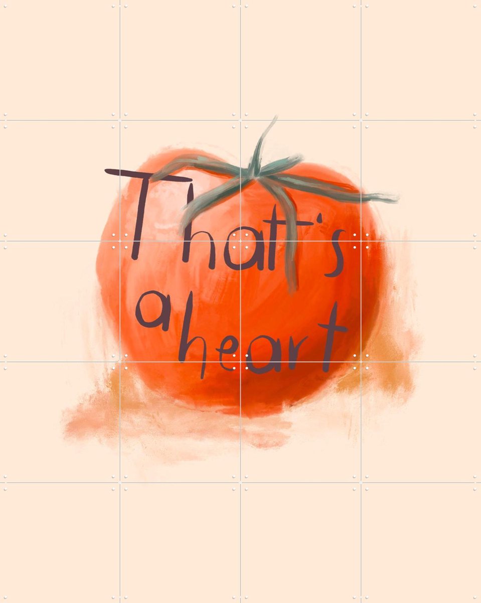 IXXI That's a Heart, Gozde - 80 x 100 cm - Gratis ophangtool - Grote wanddecoratie en posters - Speels, Digitale Kunst, Illustraties, Eetkamer, Café