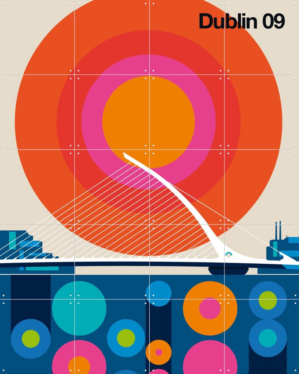 IXXI Dublin 09, Bo Lundberg - 80 x 100 cm - Gratis ophangtool - Grote wanddecoratie en posters - Geometrische Kunst, Digitale Kunst, Kleurrijk