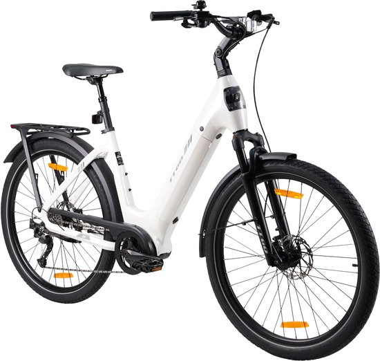 Elektrische Fiets TTGO Z5 - 36V 18AH Accu - Middenmotor - Max Actieradius 120 KM - Aluminium Lage Instapframe - 27.5×2.4 Inch Wielen - Shimano 9 Versnellingen - Hydraulische Schijfremmen - LCD Display - Elektrische Stadsfiets -Wit van Merkloos — afbeelding 2