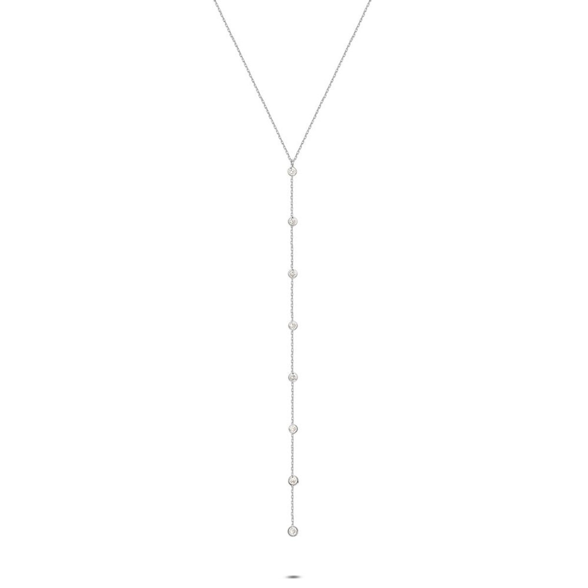 Twice As Nice Halsketting in zilver, met zirkonia Zilverkleurig 42cm+5cm
