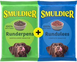 Smuldier Runderpens 400g + Rundvlees 400g | 2x12 st. | aanvullend | diepvries hondenvoer | vers vlees