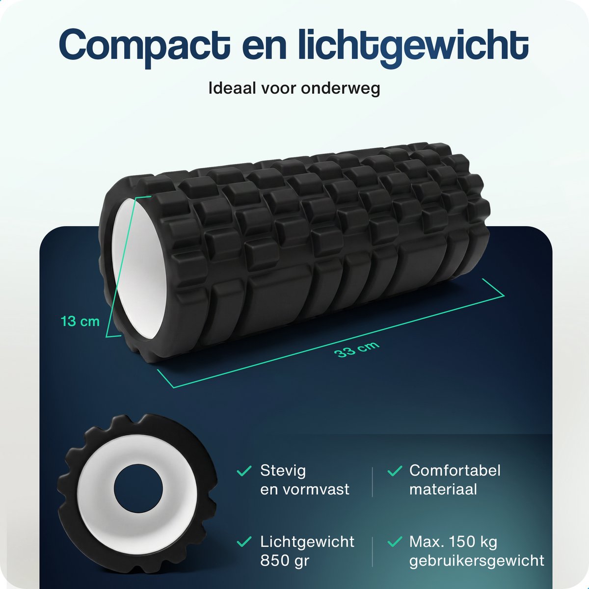 Hulser Foam Roller 33 cm - Massageroller met 3 intensiteiten thumbnail 5