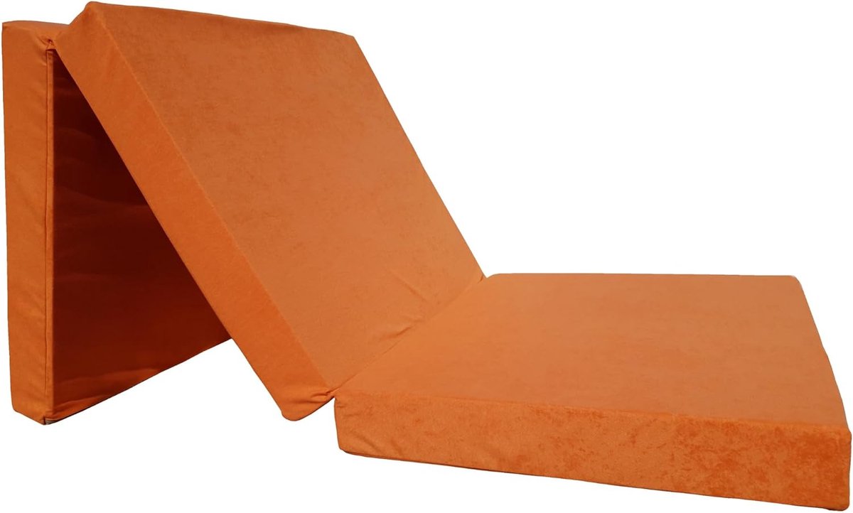 Noodmatras Opvouwbaar 195 x 65 x 8 cm – Logeermatras & Zitmatras voor Gasten – Schuimmatras met Meubelstof – Compact, Lichtgewicht & Comfortabel – Pauwhome