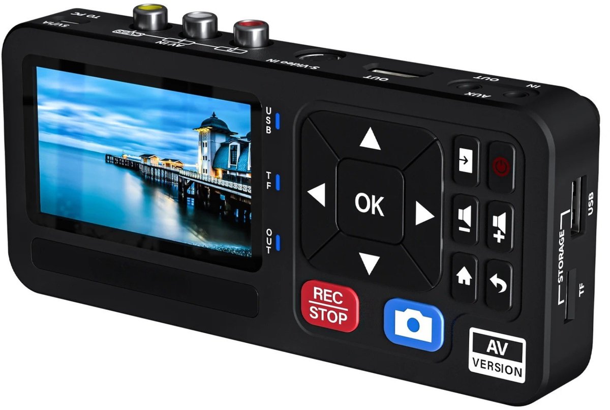 Rolu Videorecorder – Videorecorder VHS – Video Digitaliseren – CVBS & S-Video Ingangen – Opname Tot 1080P – MP4 - HDMI