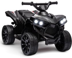 HOERFURIY-Elektrische kinderauto-Elektrische quad voor kinderen, elektrische auto voor kinderen met ledverlichting en muziek, 1,5-3 km/u, claxon, ATV voor kinderen vanaf 3 jaar, zwart