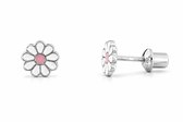 La Rosa Princesa Bloem Oorbellen 925 zilver Madeliefje Meisje – Premium - Schroefsluiting