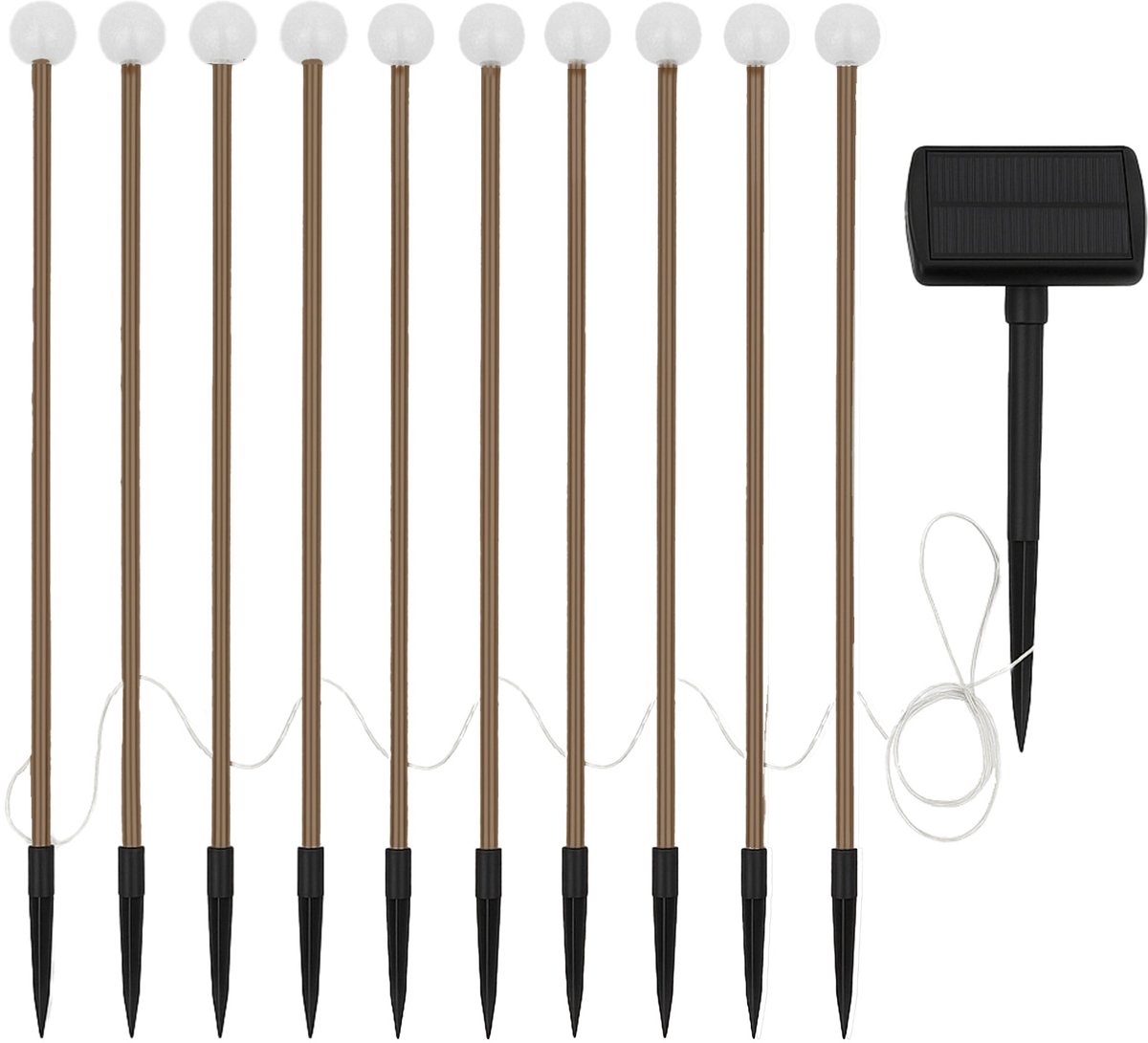 Set van 10 solar grondlampen H40CM LOLLY