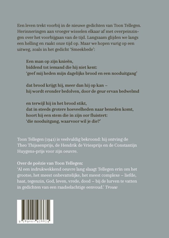 Achterkant van het boek "Langs een helling" met tekst en ISBN-streepjescode.