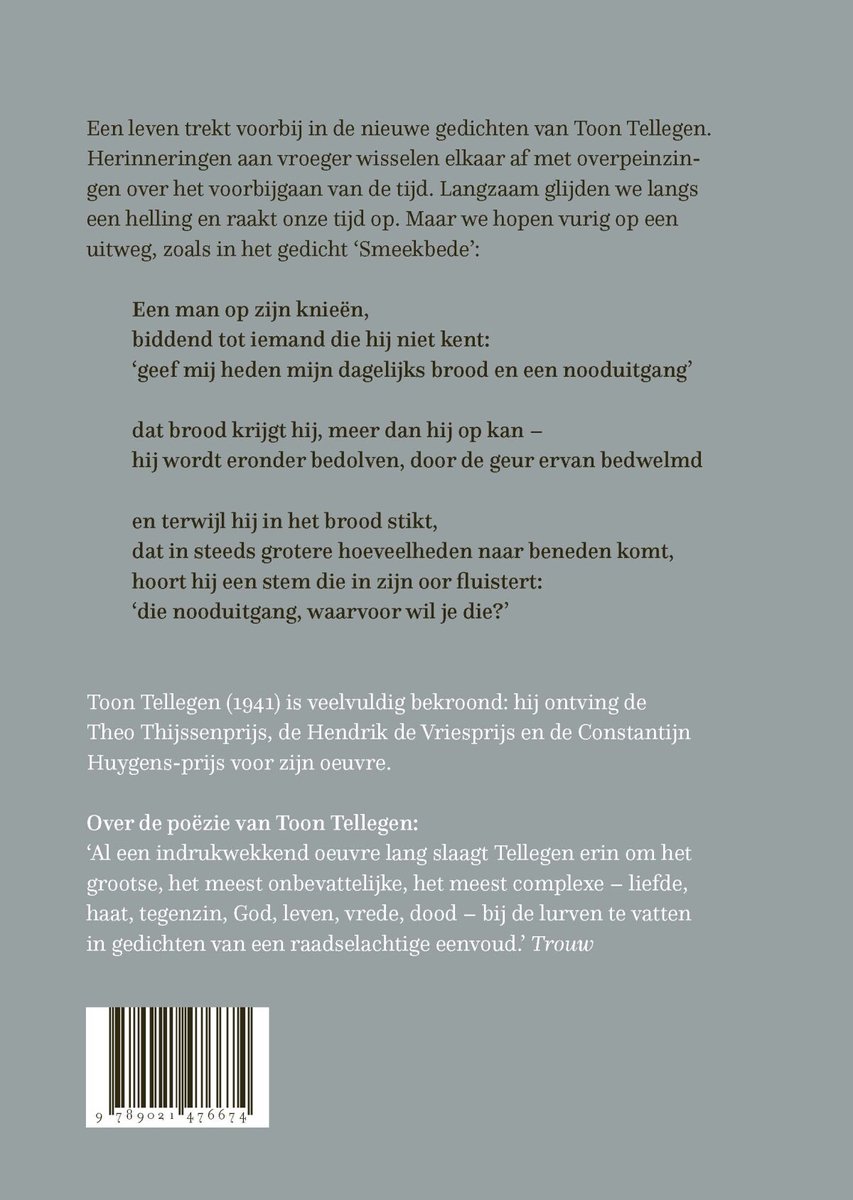 Achterkant van het boek "Langs een helling" met tekst en ISBN-streepjescode.