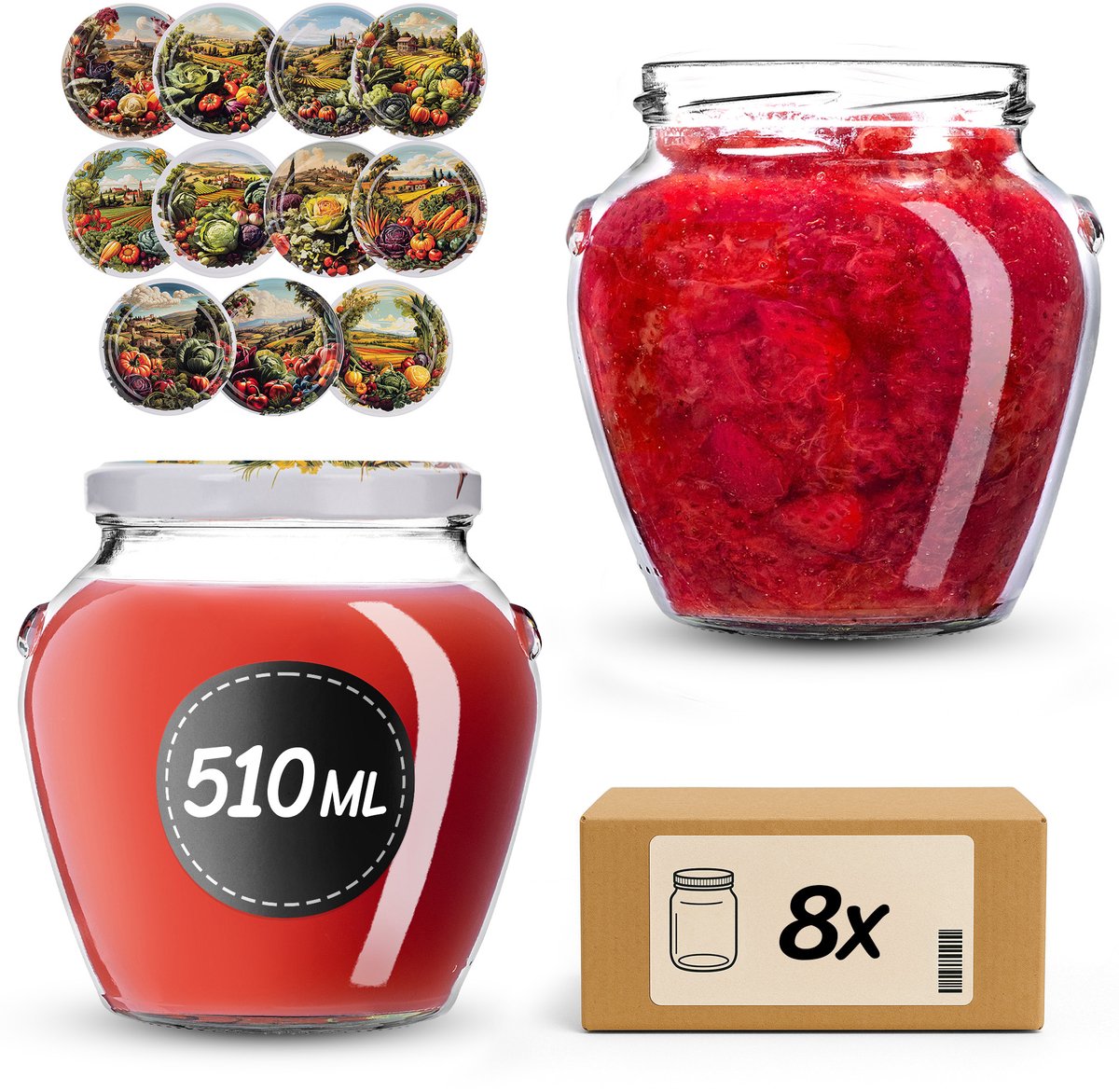 KADAX Amphora Pot 82 mm 510 ml + Deksel 82 mm Groenten