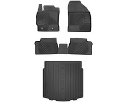 Frogum Voordeelset - Automatenset No.77 + Dry Zone Kofferbakmat - Geschikt voor Toyota Auris II Hybrid Touring Sports (2012-2018) - Lage laadvloer - TPE Rubber - Zwart