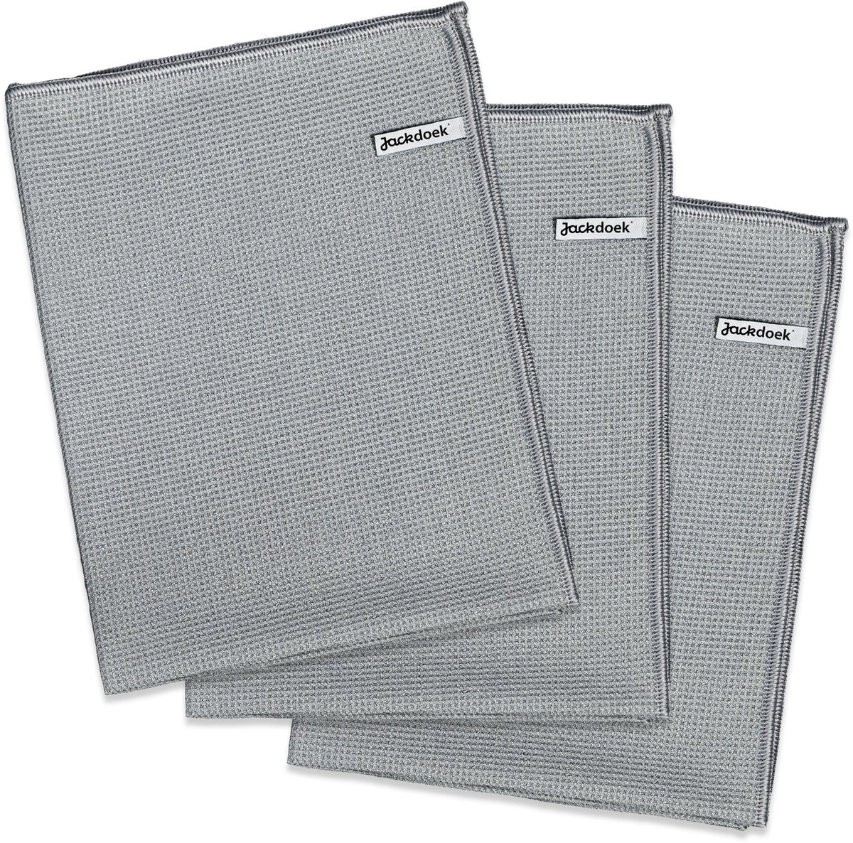 Jackdoek Dry NANO Droogdoeken XL - 3 stuks - Microvezel droogdoek Auto/Ramen/Glas/Spiegel - 46x61cm - Grijs