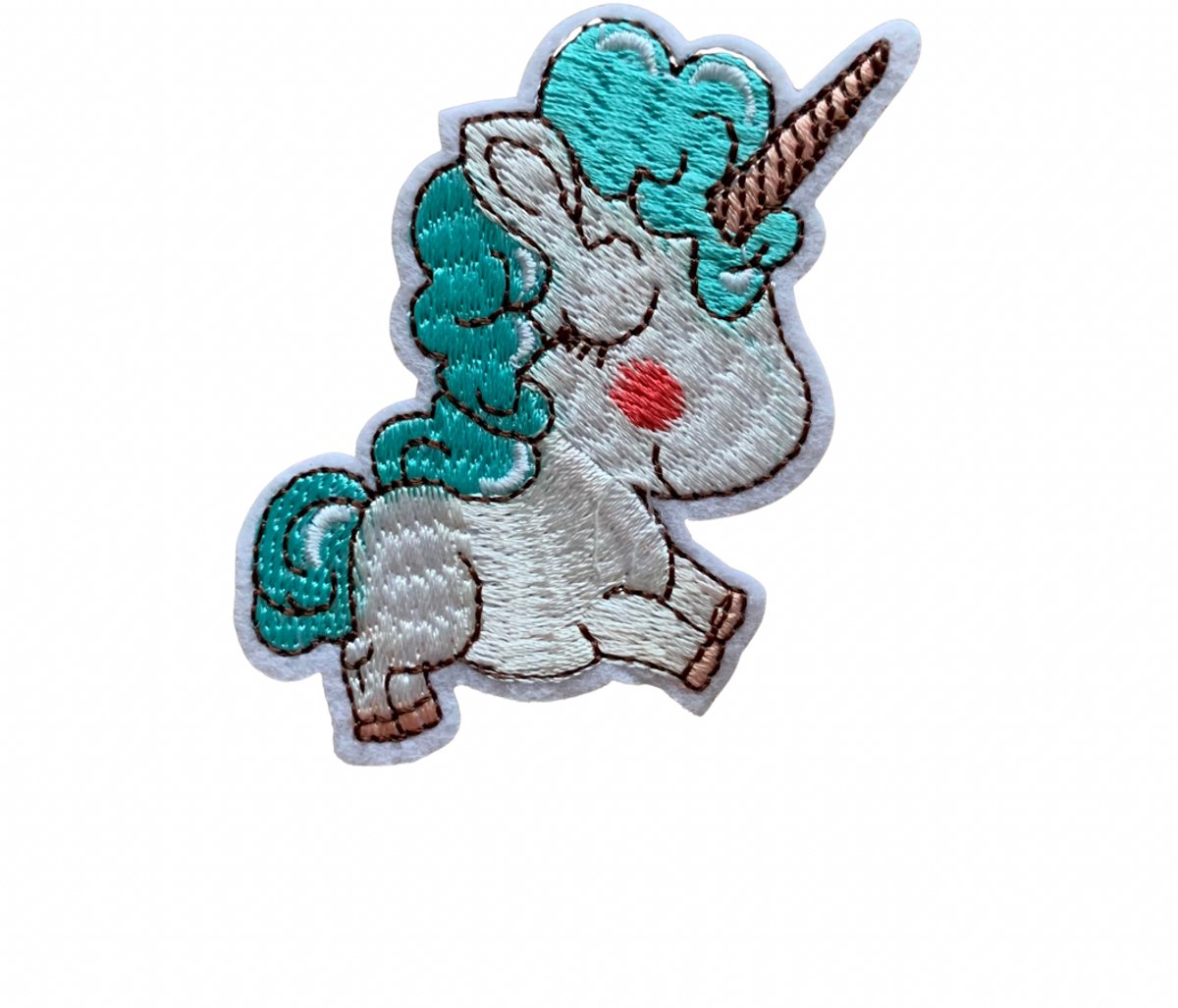Unicorn - Eenhoorn - Blauw - Wit strijkapplicatie strijk embleem - patch - patches - stof & strijk applicatie - carnaval - patchwork
