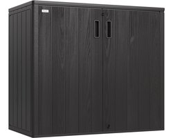 LifeGoods Tuinkast Horizontaal - 860L - Opbergkast - Waterdicht & UV-bestendig - Tuinbox - - Zwart