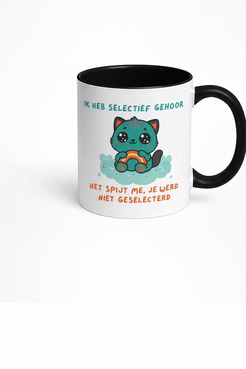 Ik Heb Selectief Gehoor Kat Mok - Cadeau voor Koffieliefhebbers