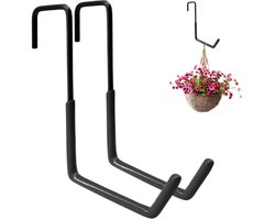2 stuks Stevige S-vormige dakspanthaak - hoog draagvermogen - opberghaak voor garage - ophanghaak voor hek - 13,8*5,3*19 cm - voor het ophangen van ladders, fietsen en flexibele slangen - zwart