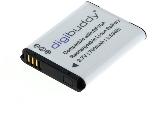 Digibuddy Li-Ion accu 700mAh 3.7V vervangt Samsung EA-BP70A BP70A voor Samsung camera’s
