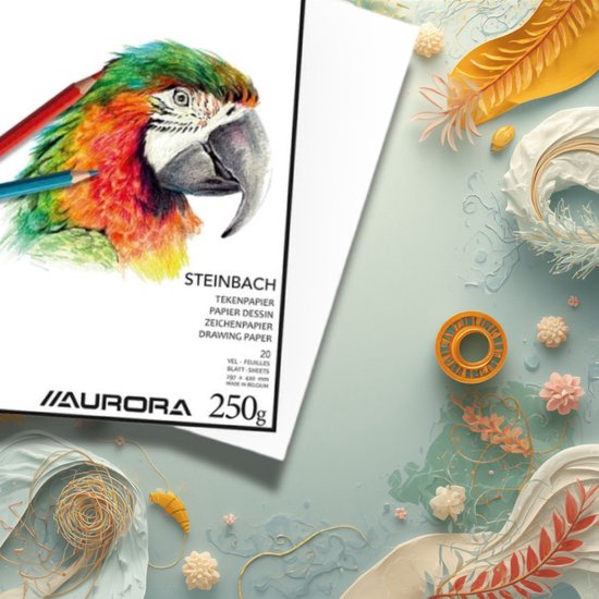 Bloc dessin Steinbach A3 250gr blanc /20 feuilles - Aurora