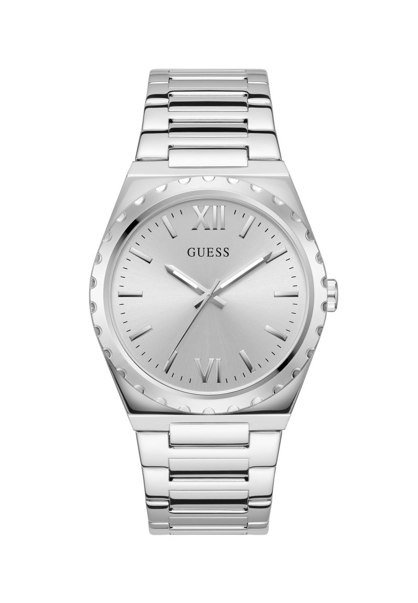 Guess Central Quartz Analoog Horloge Silver Tone Behuizing: 100% Roestvrij Staal| Armband: Roestvrij Staal 42 mm U1394G1M, U1394G5M